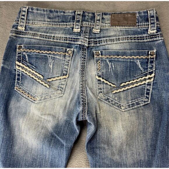 BKE Buckle Women’s Culture Stretch Denim Bootcut Distressed Jeans Size 29x28 - Picture 1 of 7